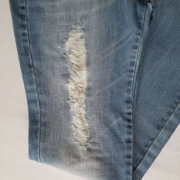 BLUMARINE BLUGIRL FOLLIES Distressed Designer Denim Jeans Sz 30 Light Blue New - Picture 11 of 15